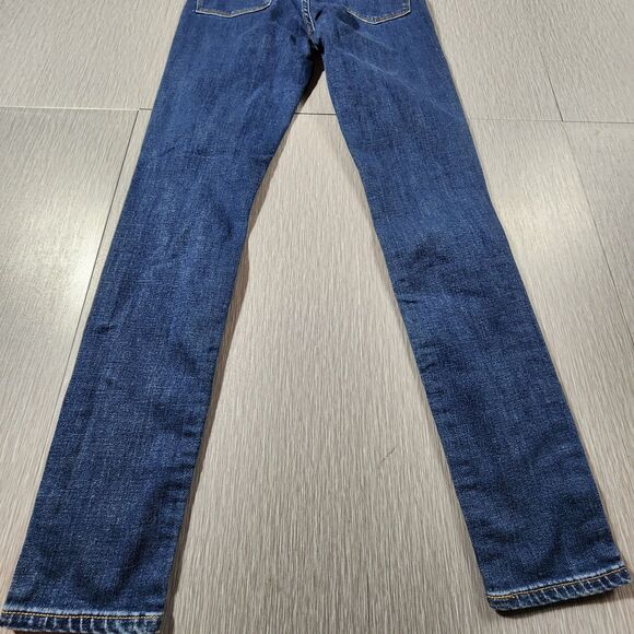 Levi’s 721 High Rise Skinny Stretch Distressed Dark Wash Jeans Womens Size 27 - Picture 9 of 12